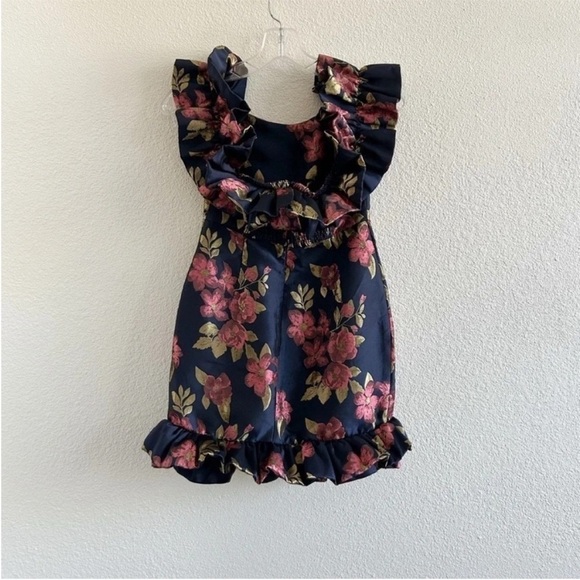 V. Chapman Hollyhock Mini Dress Baroque Rose Floral Brocade NWT - Picture 5 of 12